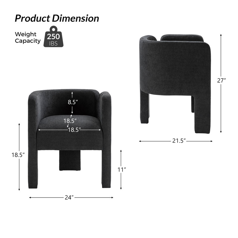 Fauteuil à dossier bas Braien, Gris anthracite