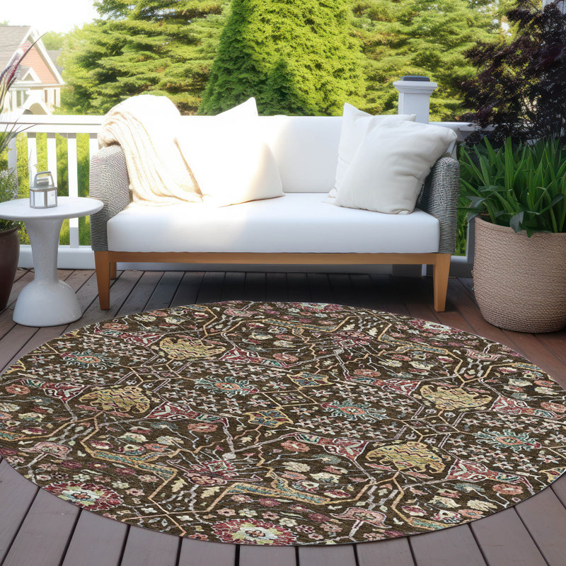 Tapis d'intérieur / extérieur brun Leon , 8 pi x 8 pi