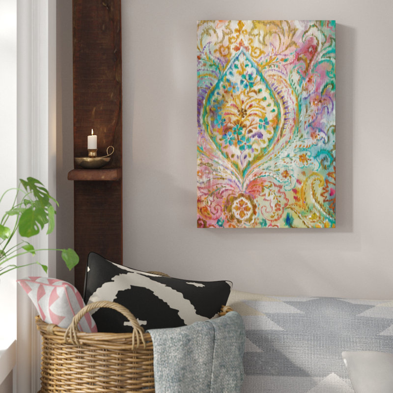 Boho Paisley II, reproduction d'art sur toile tendue, H 18 po x l 12 po x P 1,5 po, Toile tendue