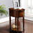 Dark Oak Accent Table with Bottom Shelf