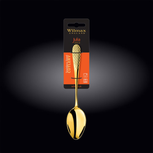 Julia Diamond Collection Stainless Steel Dinner Spoon, Gold