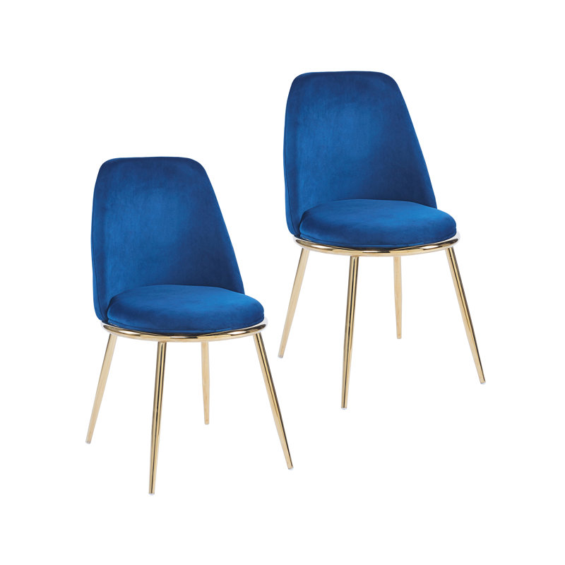 46cm H Velvet Upholstered Side Chair, Blue