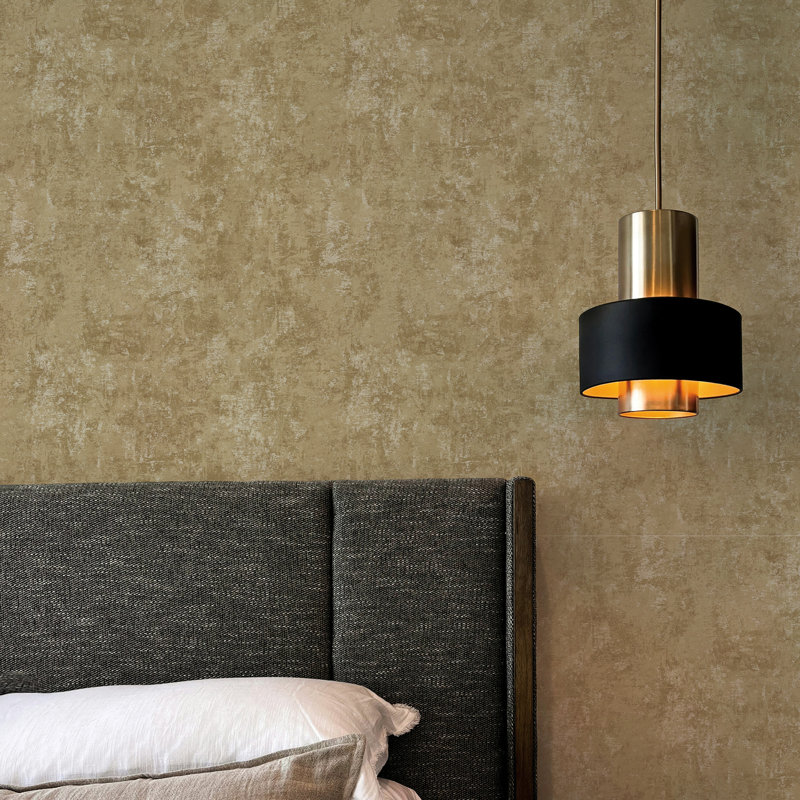 Cendan 16.5' L x 20.5" W Peel and Stick Wallpaper Roll, Gold