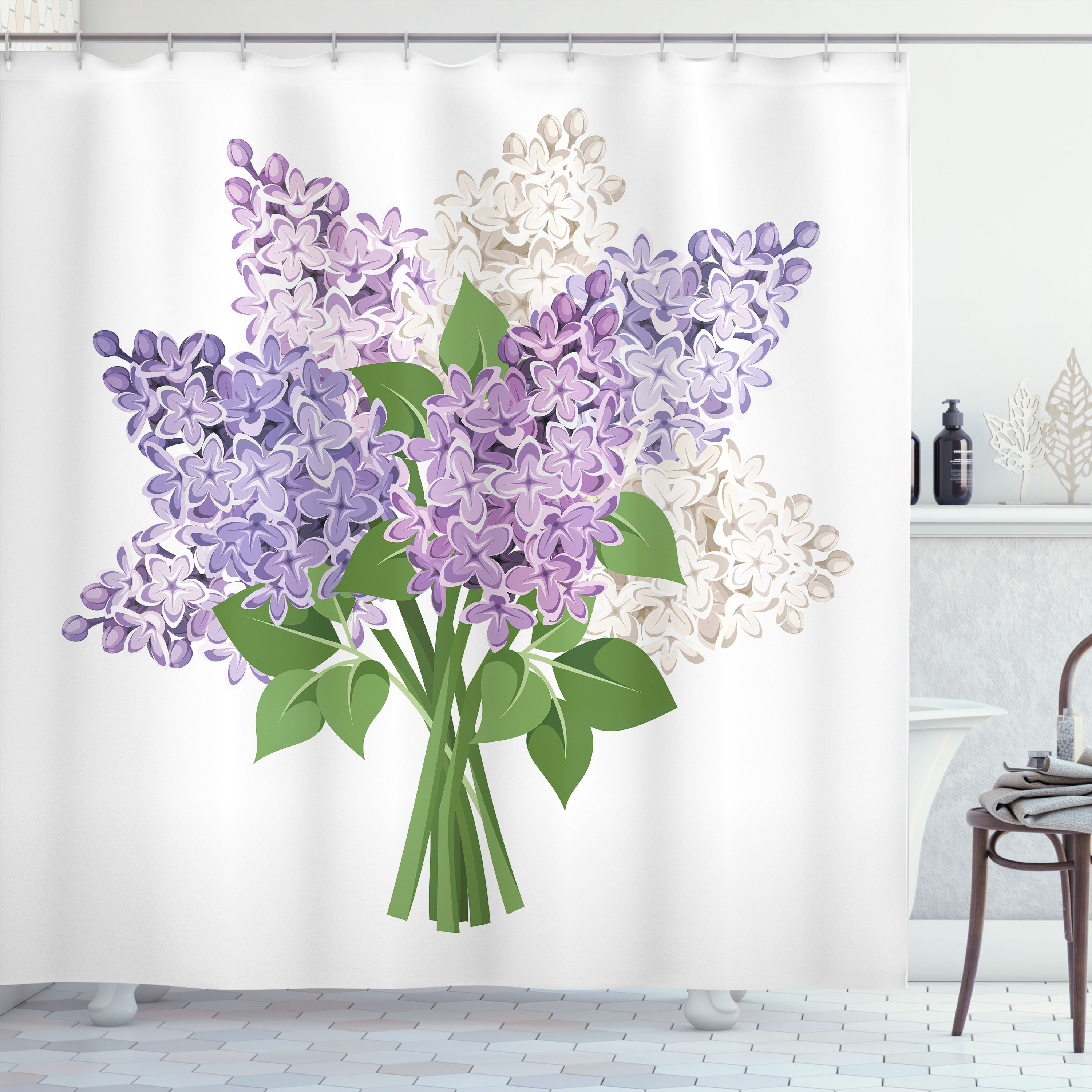 Latitude Run® Lilac Shower Curtain Posy of Meadow Flowers | Wayfair