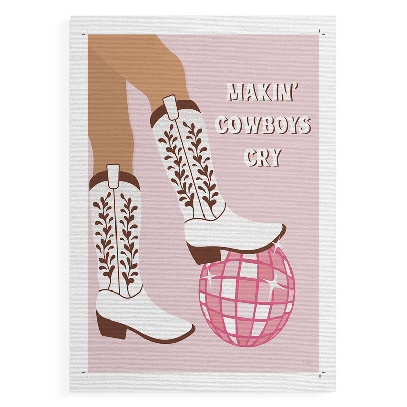 Makin Cowboys Cry - Impression sur toile seulement - NON-CADRE, H 12 po x l 8 po