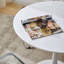 Table de salle à manger ronde - Plateau en panneau de fibres à densité moyenne avec base cylindrique en métal
