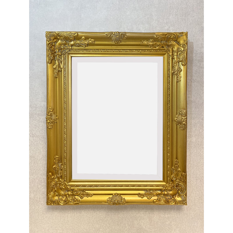 Jiminez Lightweight Hardwood Rectangle Mirror, Antique Gold