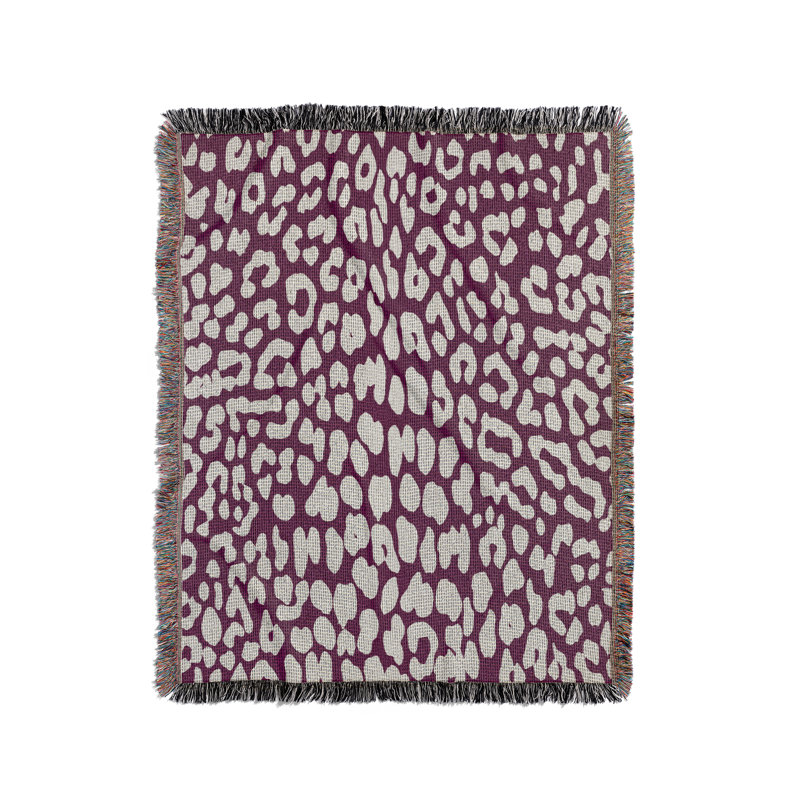 Jeté en mélange de coton Delo, Mauve, L 80 po x l 60 po