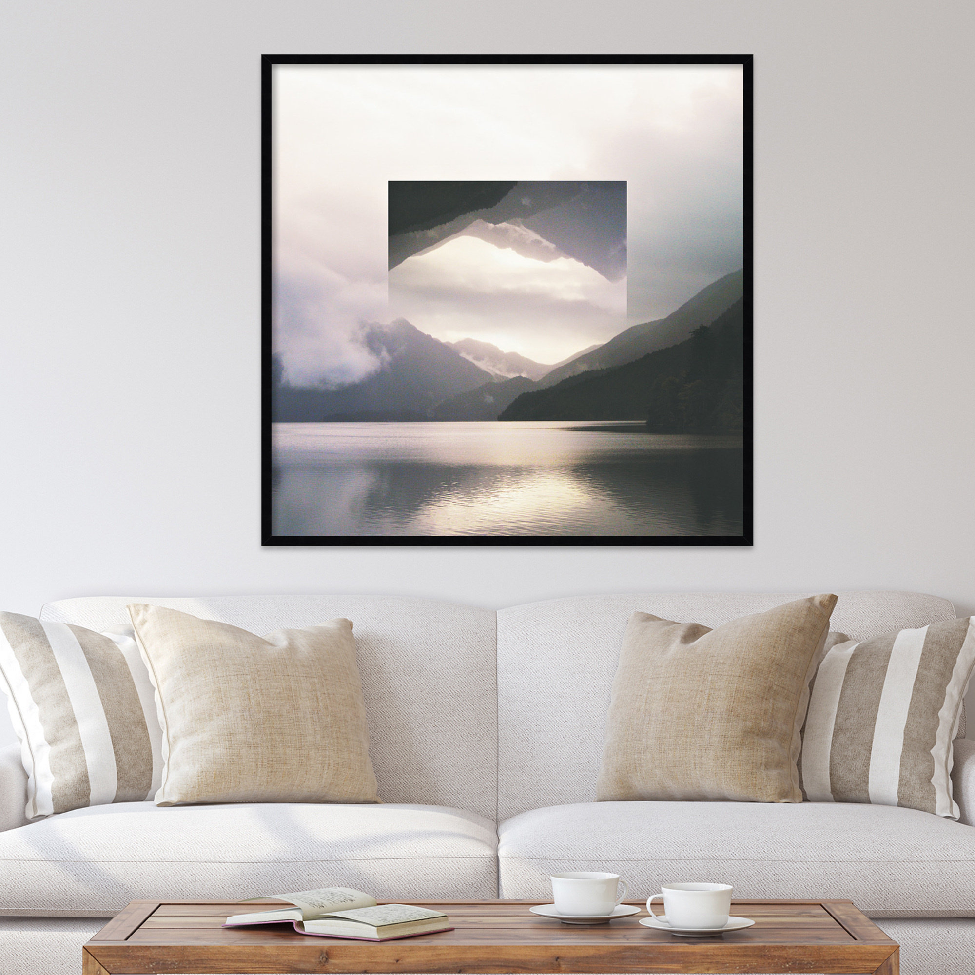 Reflected Landscape by Laura Marshall, Black, 41" H x 41" W x 1" D