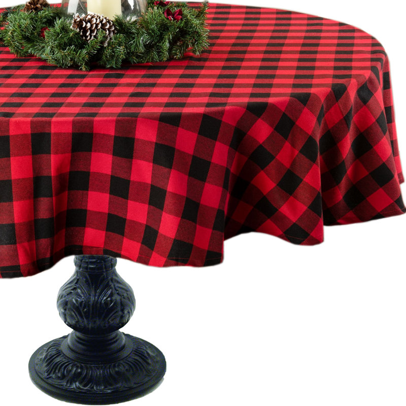 Krueger Checkered 100% Cotton Square Tablecloth
