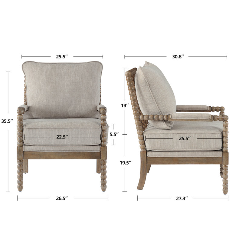 Chaise d'appoint Lorentz, Chenille crème, Brun