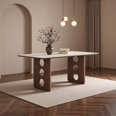French Vintage Style Porcelain Slab Dining Table