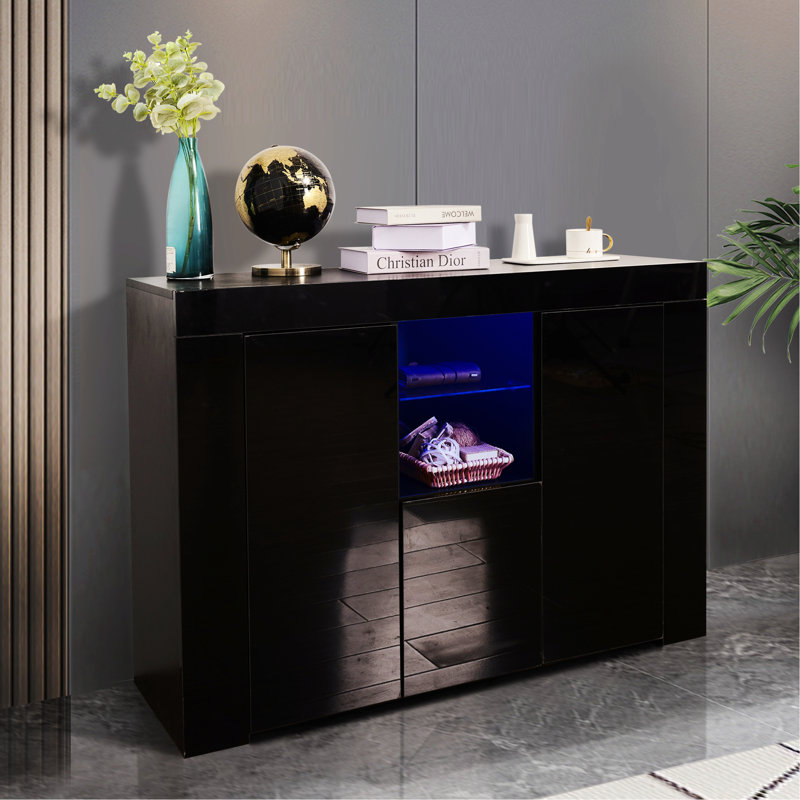 Crédence de rangement l 45,67 po Kazik, Noir