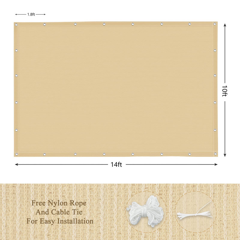 Toile d'ombrage durable pour le jardin, 10 pi x 14 pi