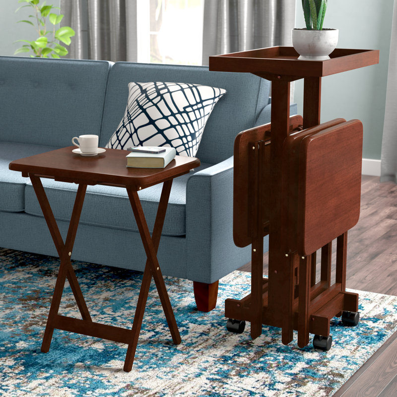 Palko Tray Table Set, Walnut