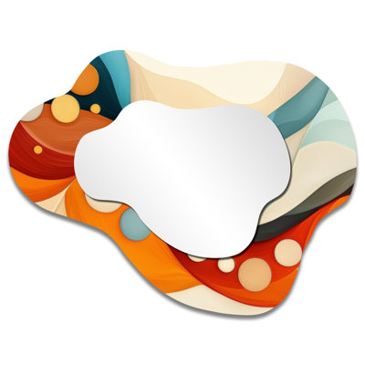 Abstract Irregular Metal Wall Mirror – Ink Splash of Mid Century, Metal Print
