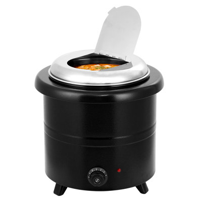 Commercial Soup Kettle, Large Capacity Soup Warmer with Stainless Steel Removable Insert Pot, Swing Lid & Anti-Scald Handle, Food Warmer with Stable Base for Buffet Party Catering Restaurant