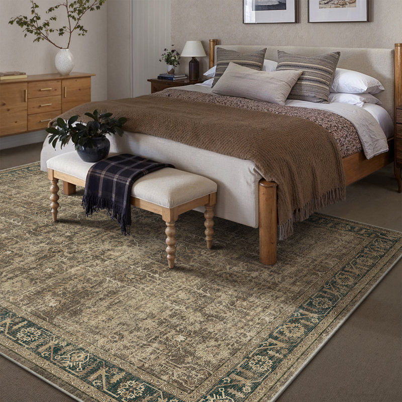 Vintage Classic Oriental Area Rug in Brown, Runner 2'3" x 7'6", Brown