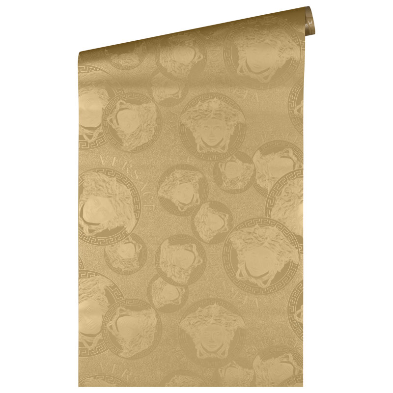 Versace Foil Gilded Age Unpasted Vinyl Wallpaper, Gold