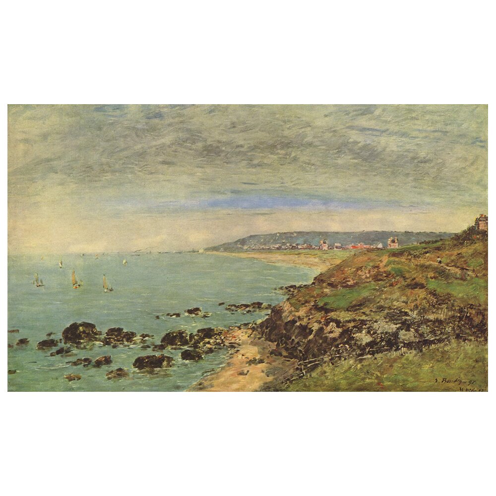 Gerahmtes Leinwandbild La Côe Atlantique À Bénerville von Eugène Boudin