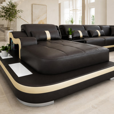 Canapé modulaire en cuir 5 pièces Lloydene