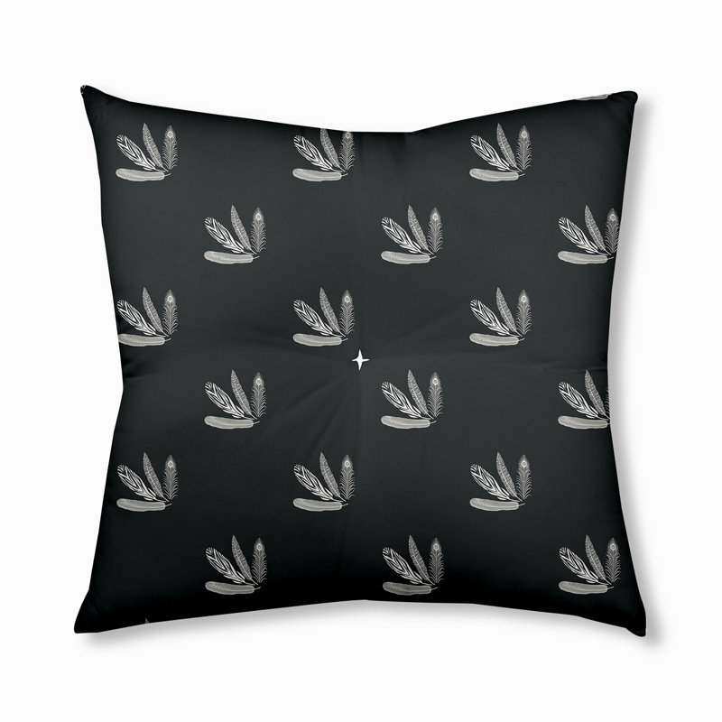 Oreiller capitonné 312_, 26 po x 26 po, Noir