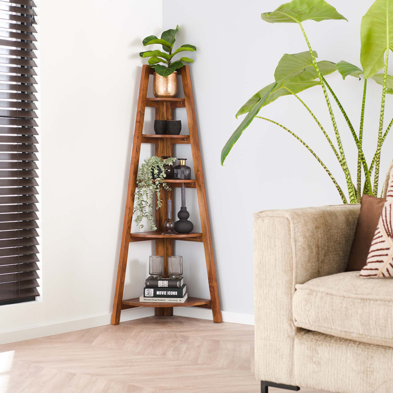 Hourani 148cm H x 64cm W Solid Wood Corner Bookcase