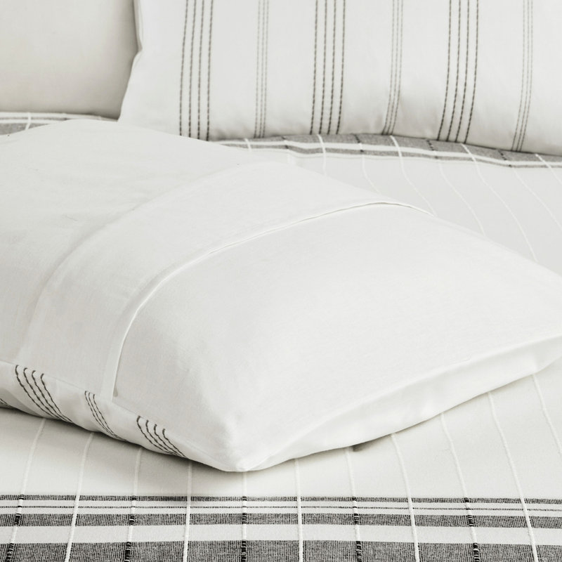 Édredon 100% coton très grand - gris et blanc pour la chambre à coucher grâce au sommeil de qualité blanc / gris