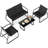 4 PCS Patio Furniture Set Fabric Lawn Chairs and Loveseat with  Coffee Table