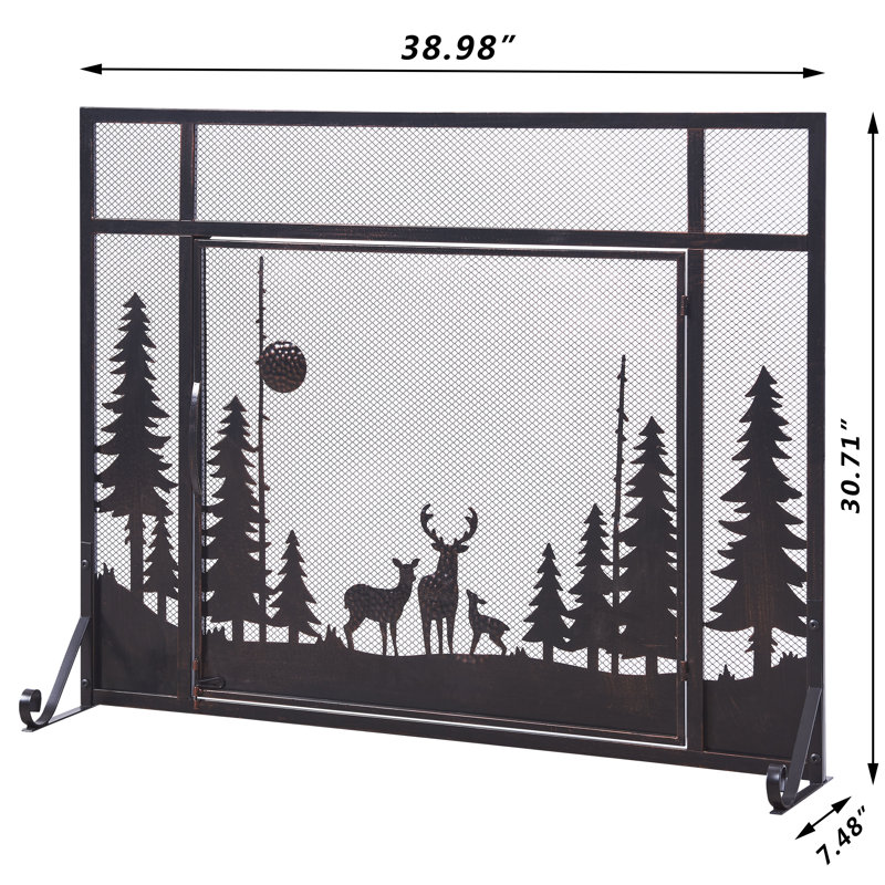Dubuque 1 Panel Iron Fireplace Screen