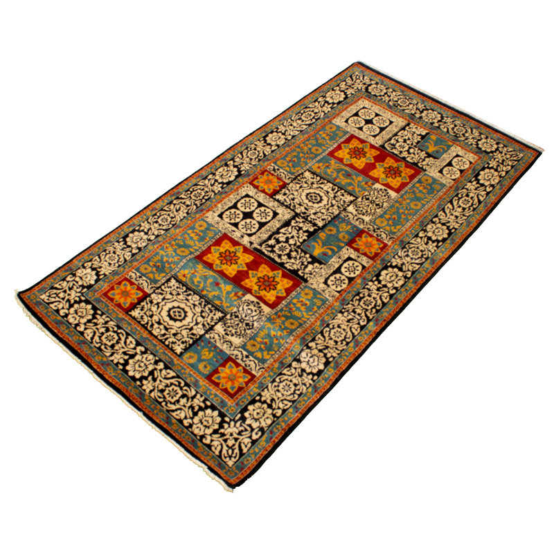 Tapis unique en laine noué à la main de style nouvel âge Lahore Fin 5 pi 2 po x 10 pi Deerdre
