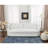 90" Greyish White Down Feather Linen Upholstered Deep Sofa with Reversible Cushions