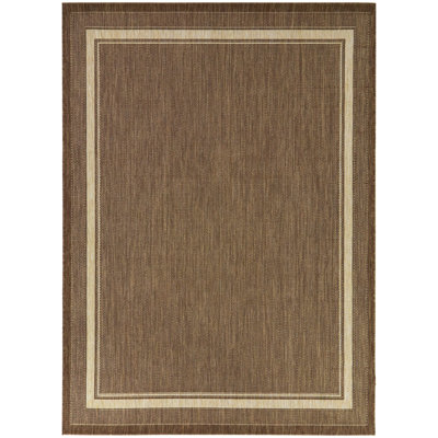 Wyrick Brown Border Patio Indoor/Outdoor Area Rug
