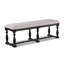 Chaise de salle à manger et banc long de style rétro - Finition gris anthracite, bois massif, revêtement beige pour un look élégant