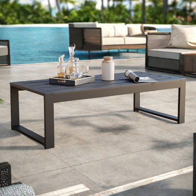 Marit Rectangular Metal Outdoor Coffee Table , 47.24'' in. W 23.62'' in. D