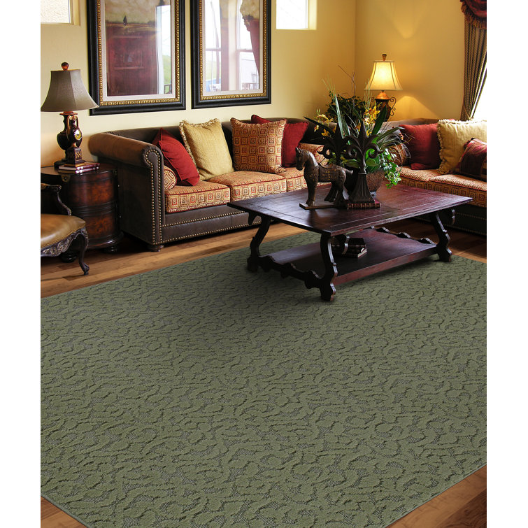 Edith Floral Machine Made Tufted Polypropylene Area Rug in Green