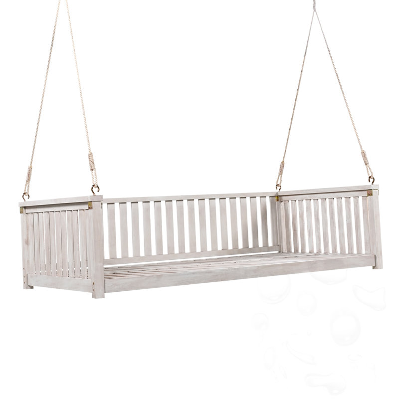 Balancelle en bois pour lit simple avec cordes, Blanc