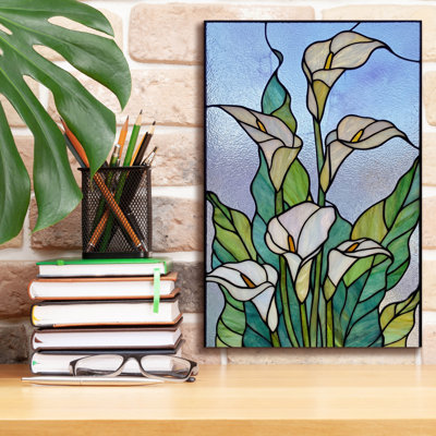  «Stain Glass Lilies» par Rich Monet, art mural sur toile, 12 po x 18 po