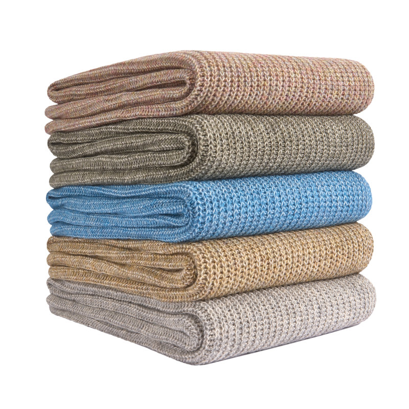 Jamilla Knitted Throw Blanket, Cognac