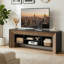 Meuble télé pour téléviseur de 70 po ou moins, meuble télé 63 po avec tablettes de rangement ouvertes, console média pour le salon et la chambre à coucher