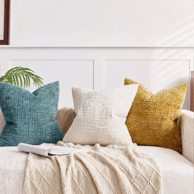 Textured Chenille Throw Pillow Covers