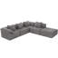 Canapé modulaire en forme de L de 142 po, sans assemblage, canapé 5 pièces, canapé-lit convertible, canapé entièrement compressé, canapé-lit à 5 places et repose-pieds
