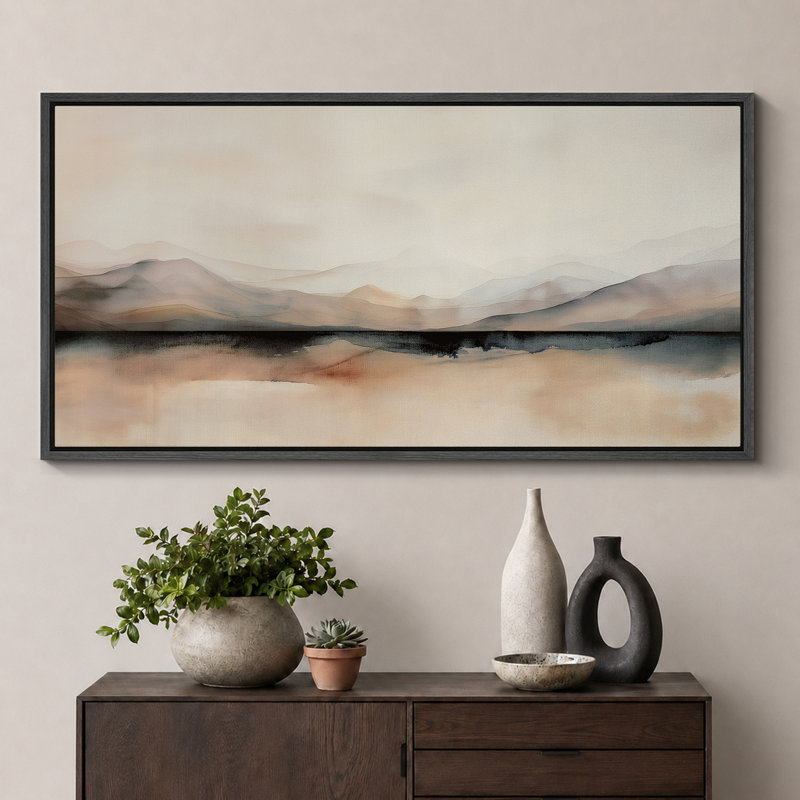 «Minimal Landscape Abstract Mountain Hues Minimalist Landscape», reproduction d'art sur toile, H 30 po x l 60 po