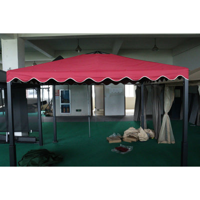 Auvent de remplacement pour pavillon de jardin 10 pi x 10 pi - Brun clair Tissu pour parasol. Trous de drain pour garder au sec. Filet A - Remplacement pour l'extérieur brun clair. Matériau résistant au soleil. Les jours de pluie. Pleasant Time