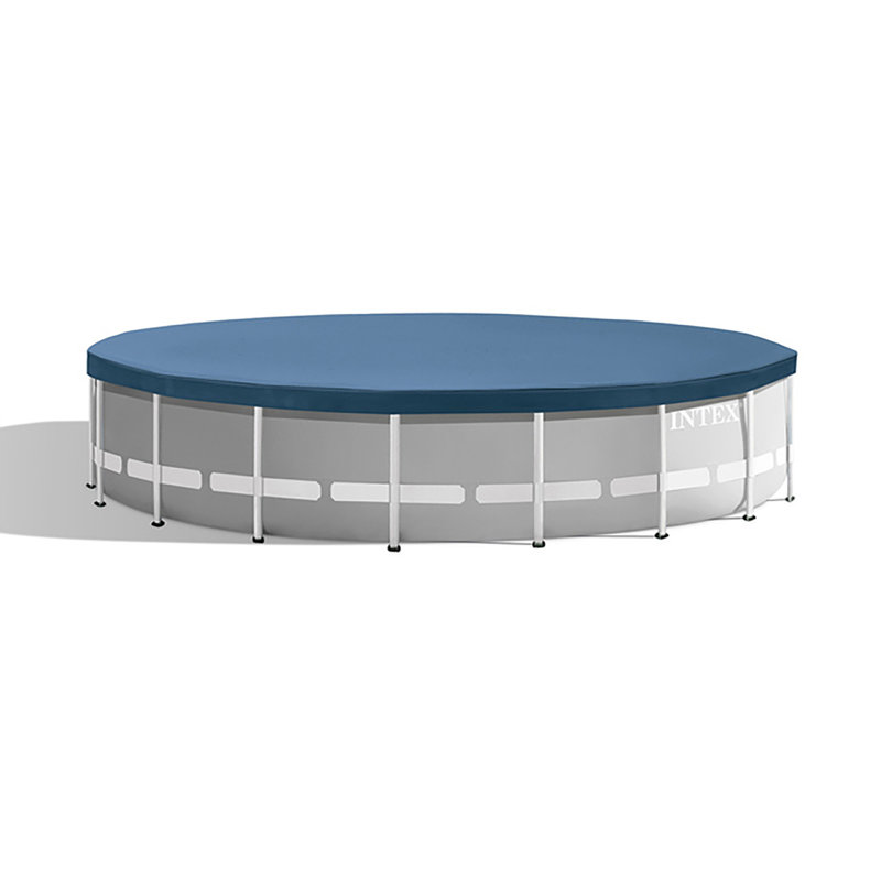 18ft x 48in Gray PVC Round Above Ground Pool Set with Filter Pump