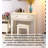 Cream White Vanity Table Set With Two Drawers And Matching Stool