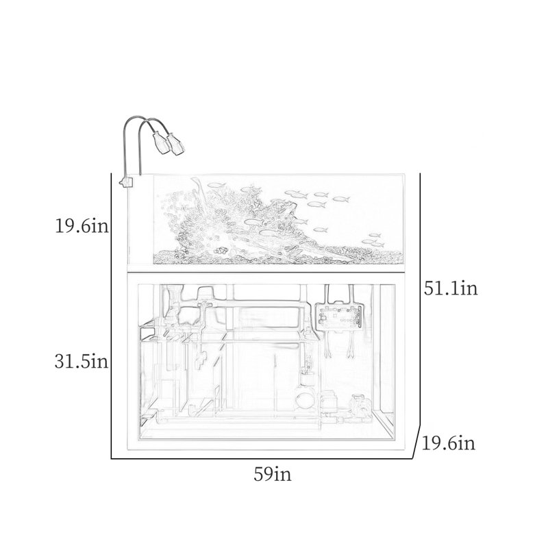 White Minimalist Rectangular Eco Aquarium Tank