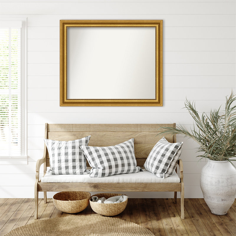 Miroir de salle de bain Jashawna, 36,75 po x 43,75 po, Doré