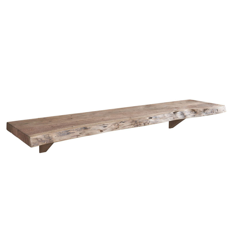 Freeform Acacia Solid Wood Accent Shelf, 33cm H x 121cm W x 19cm D