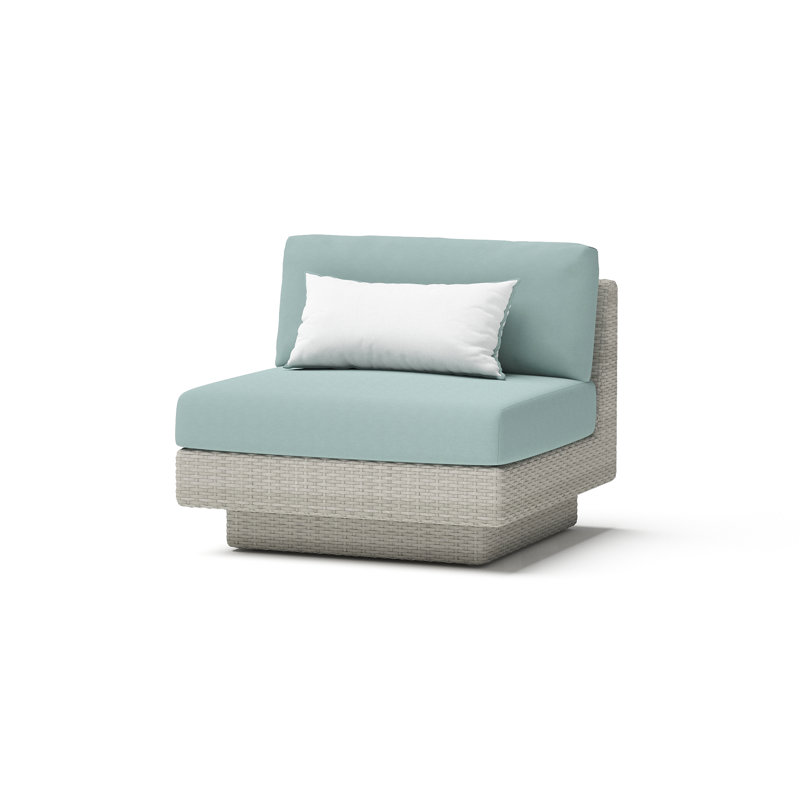 Portofino Comfort Outdoor 5 - Piece Conversation Set, Gray Frame /Spa Blue Cushion